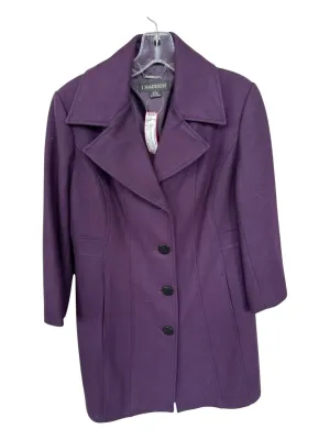 1 Madison Size S Plum Wool Blend Collar Button Down Coat