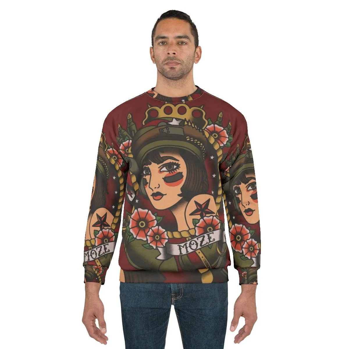 1920s Tattoo Style Moze Borderlands Sweatshirt