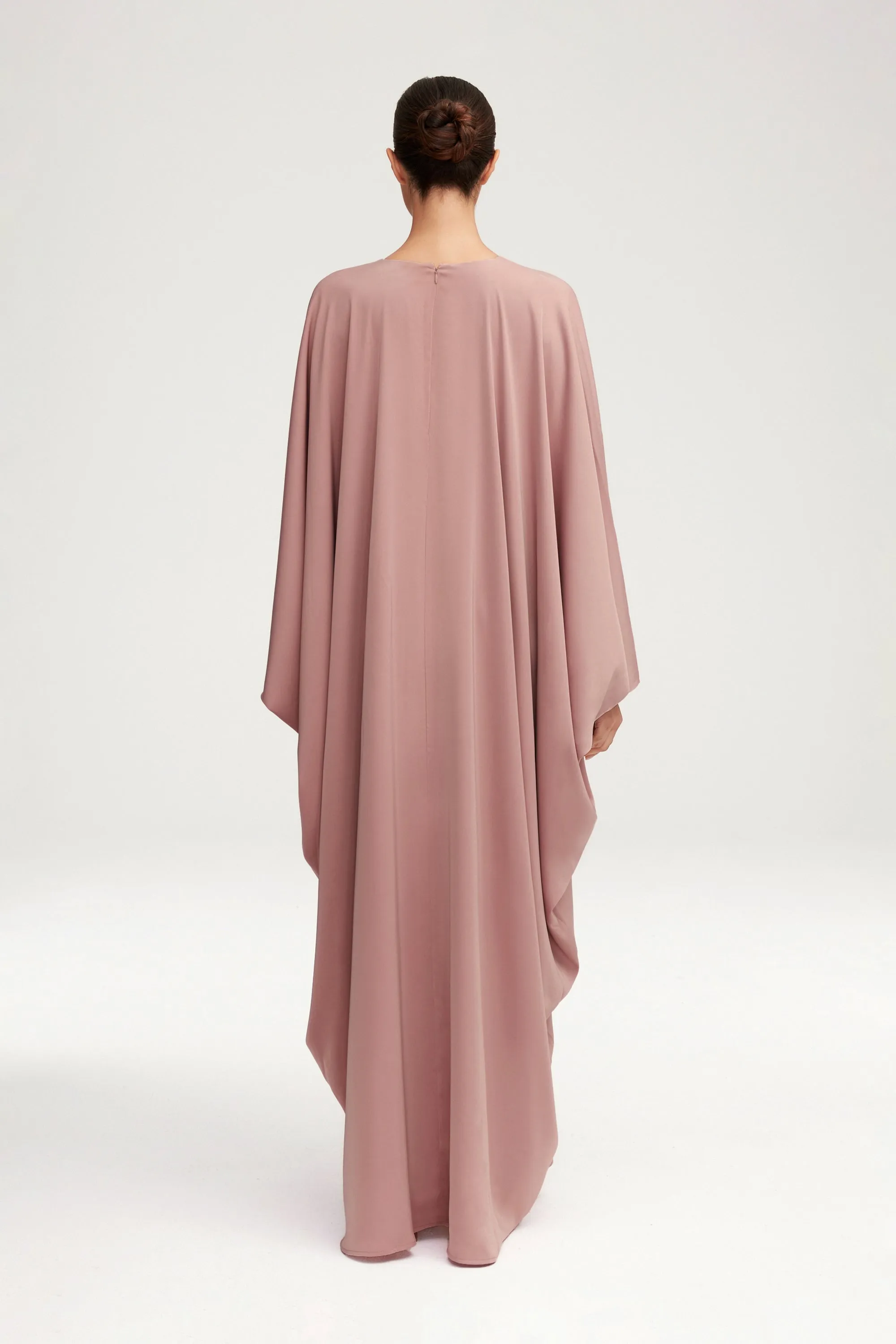 Anisa Satin Kaftan - Dusty Rose