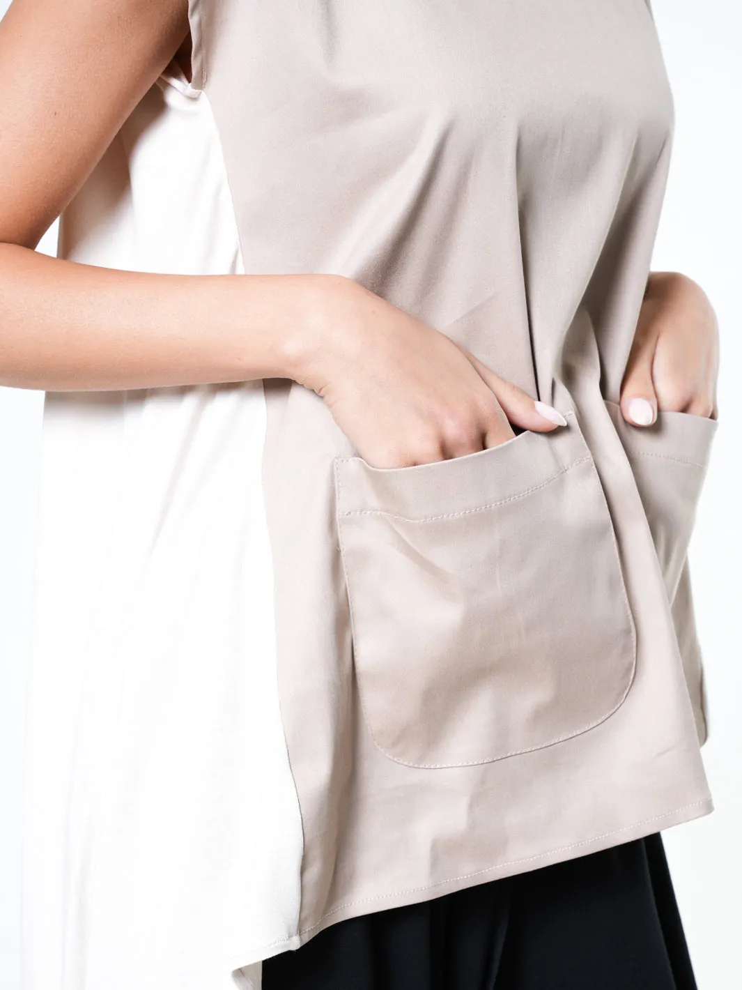 Asymmetric Tunic With Open Back In Beige