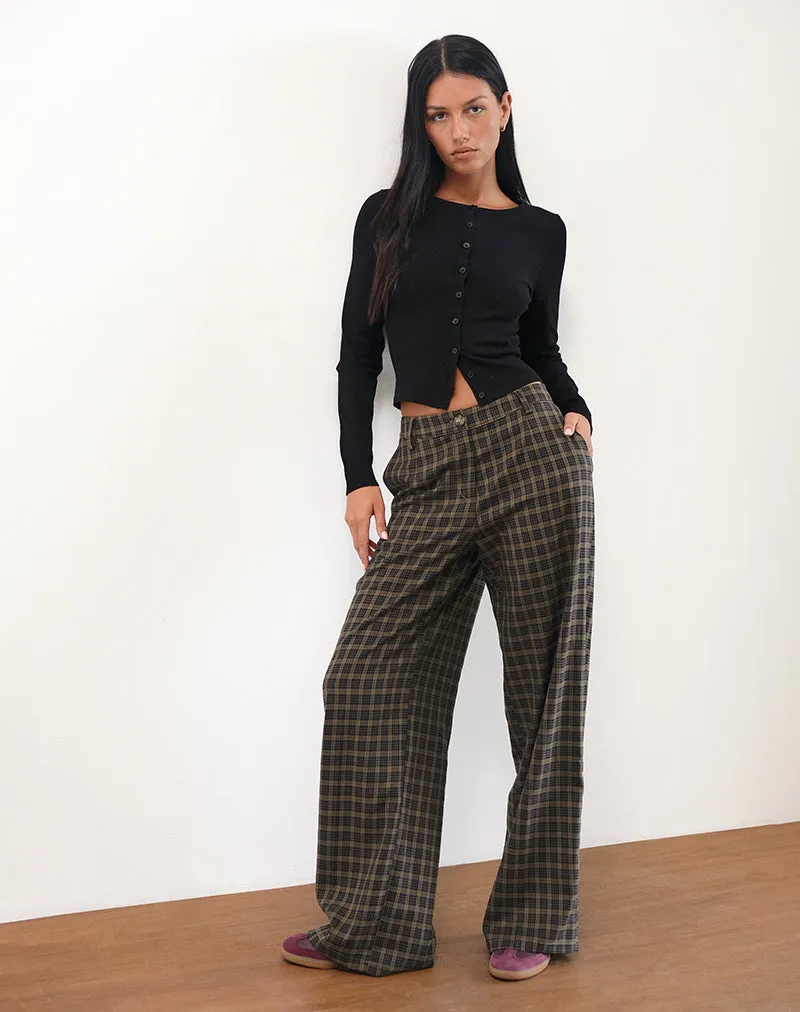 Binar Trouser in Dark Brown Check