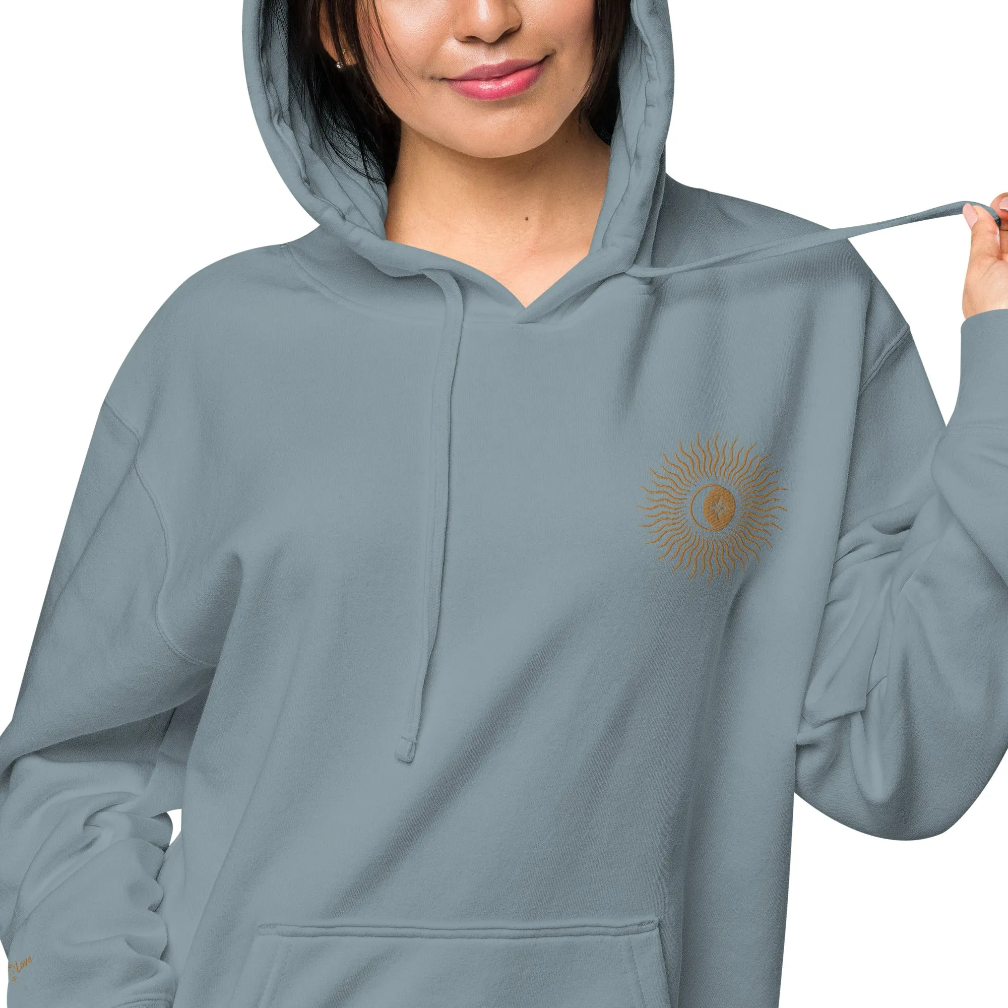 Blazing Sun Design Unisex Pigment-Dyed Hoodie, lioness-love