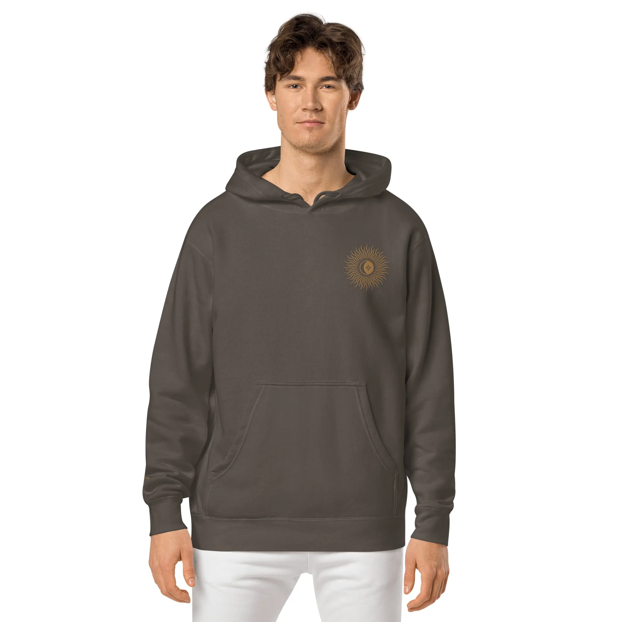 Blazing Sun Design Unisex Pigment-Dyed Hoodie, lioness-love