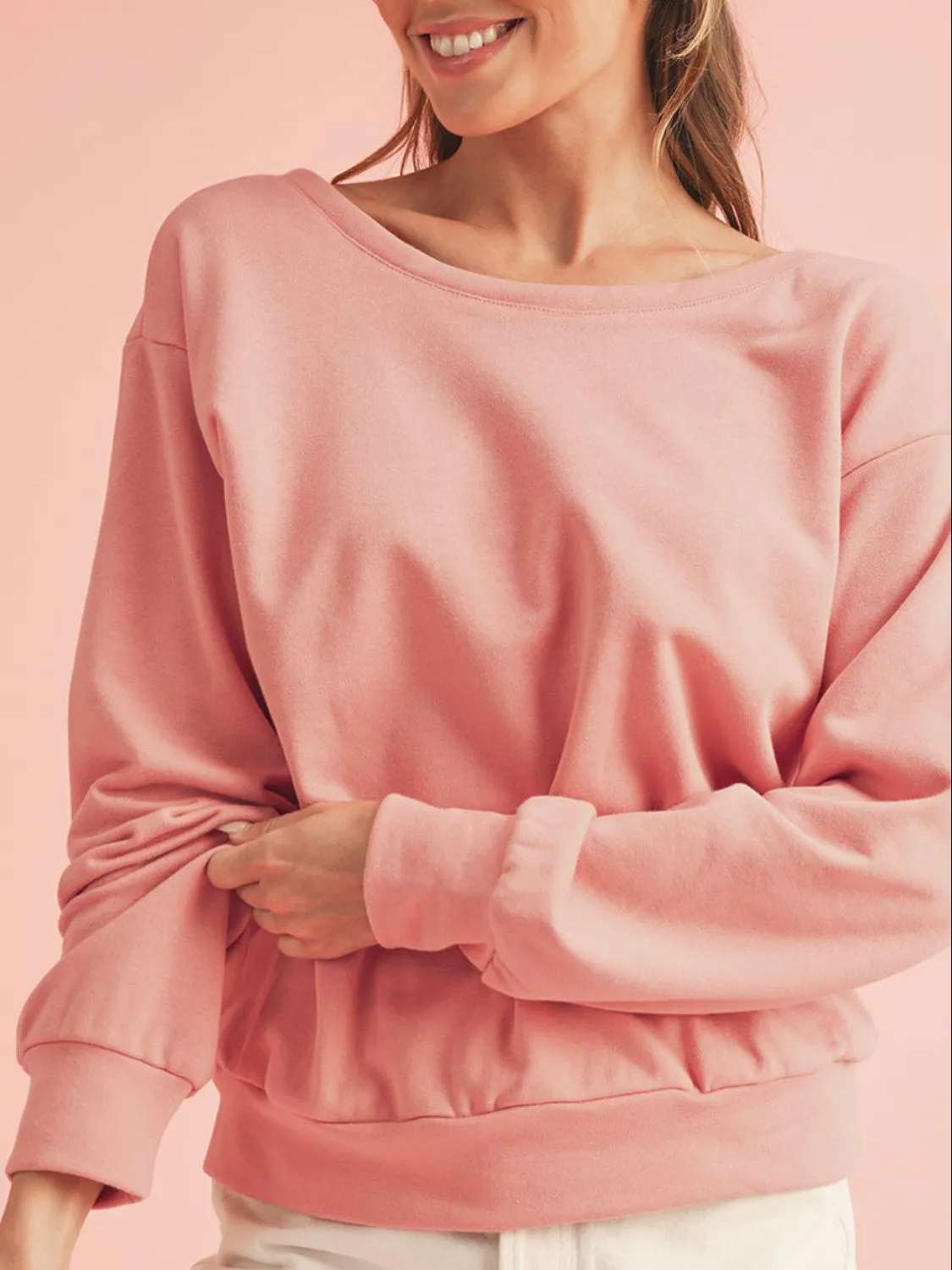 Bow Cutout Round Neck Long Sleeve Sweatshirt | Winter Fashion | Winter Sweater