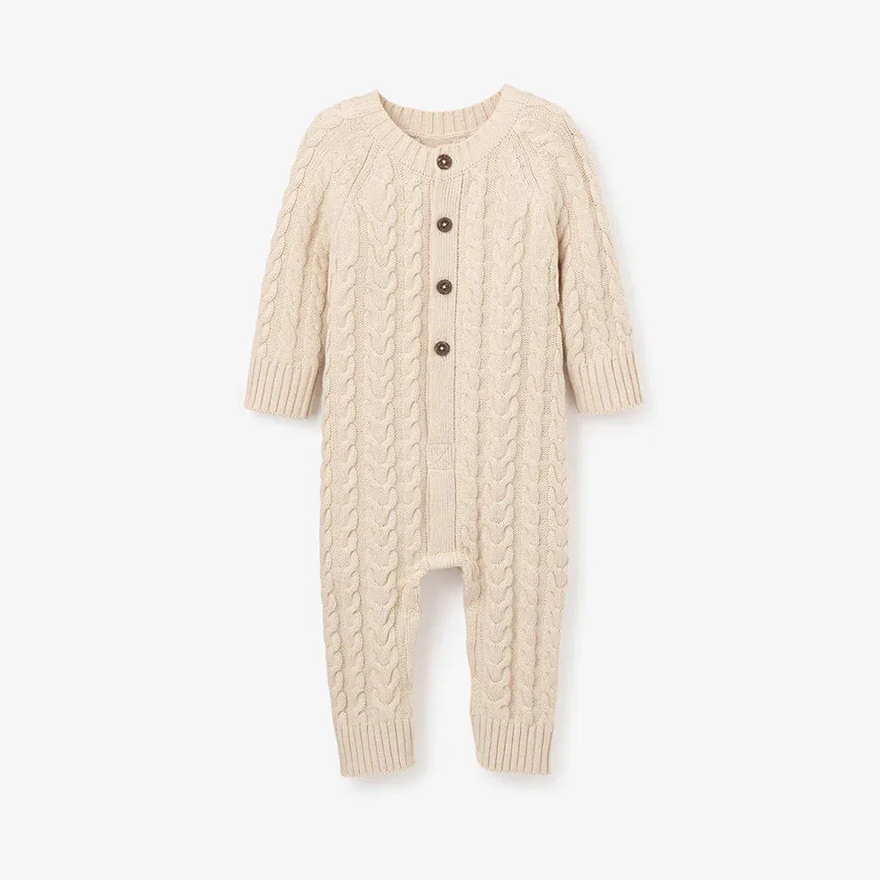 Cable Knit Long Jumpsuit Rainy Day