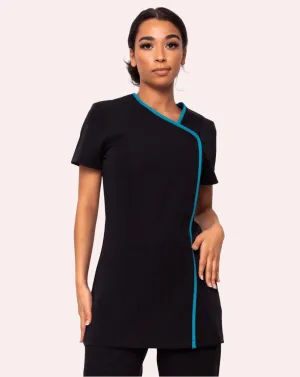 Charm Asymmetric Tunic - Black / Teal