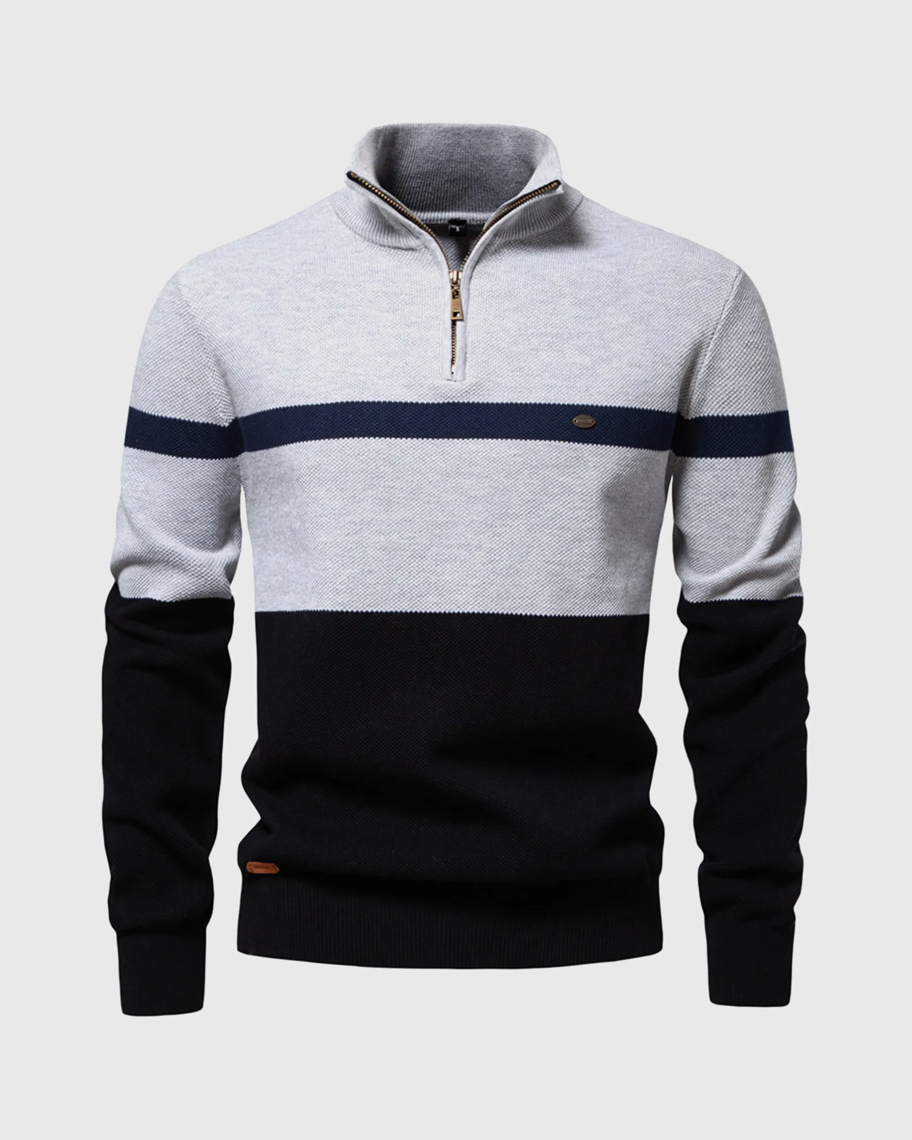 Color-Block Quarter-Zip Sweater New