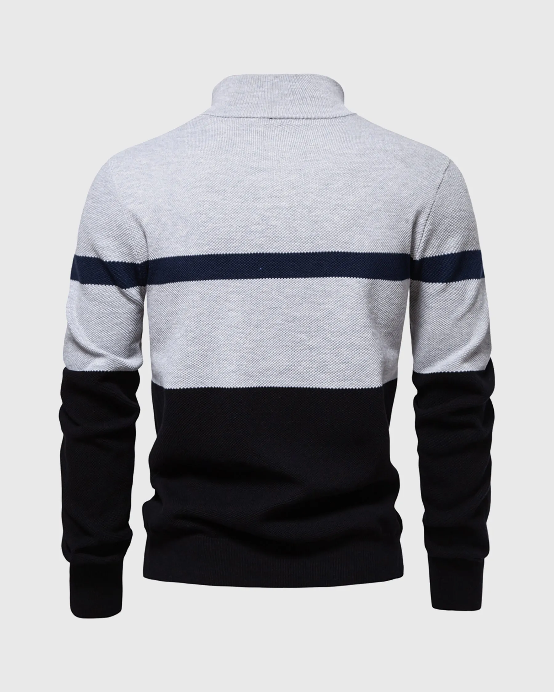 Color-Block Quarter-Zip Sweater