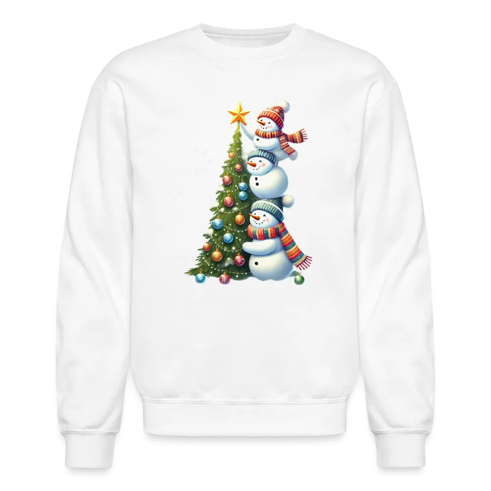 Cute Snowman Decorating Christmas Tree Sweatshirt