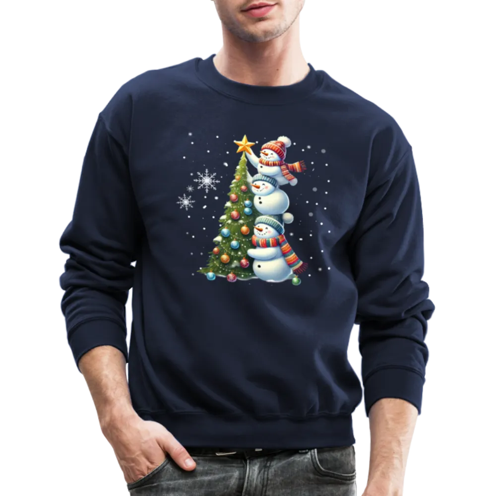 Cute Snowman Decorating Christmas Tree Sweatshirt