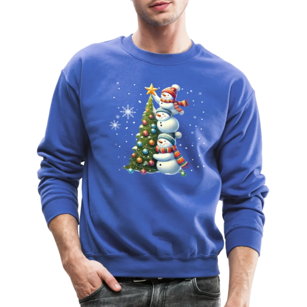 Cute Snowman Decorating Christmas Tree Sweatshirt