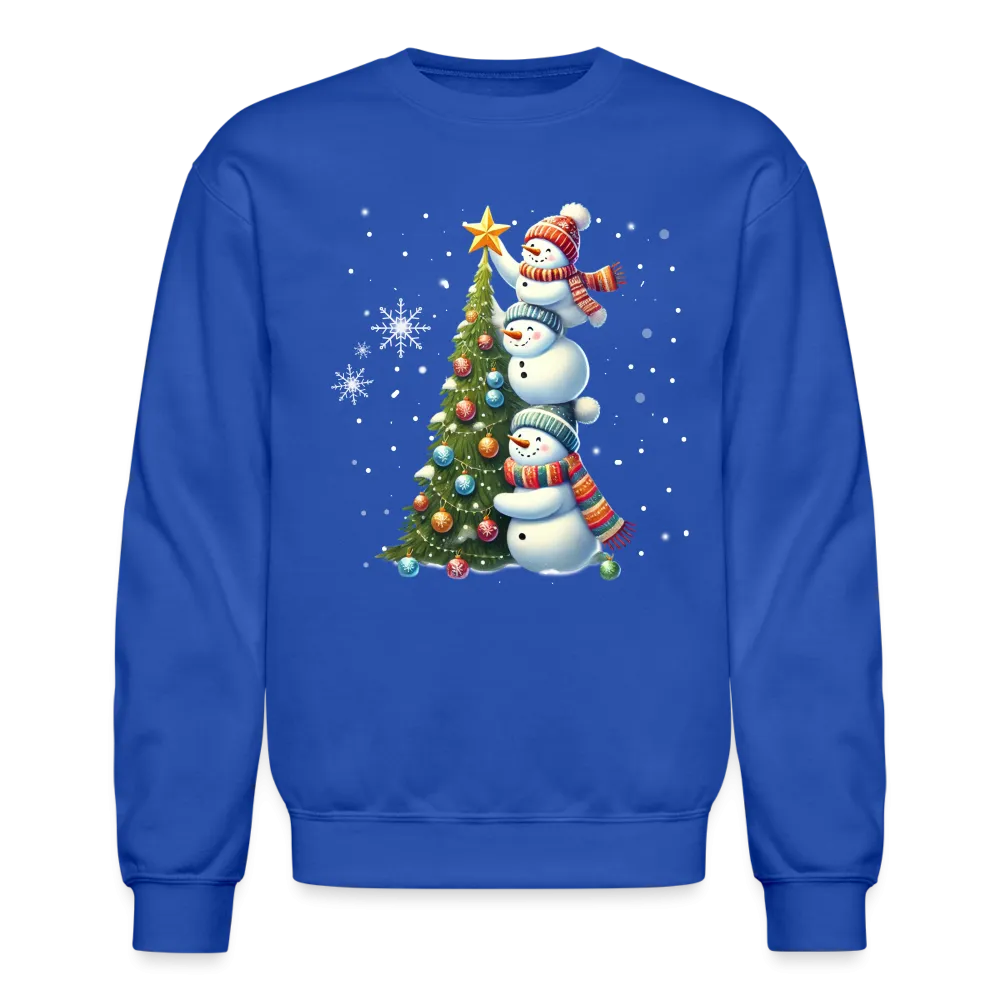 Cute Snowman Decorating Christmas Tree Sweatshirt