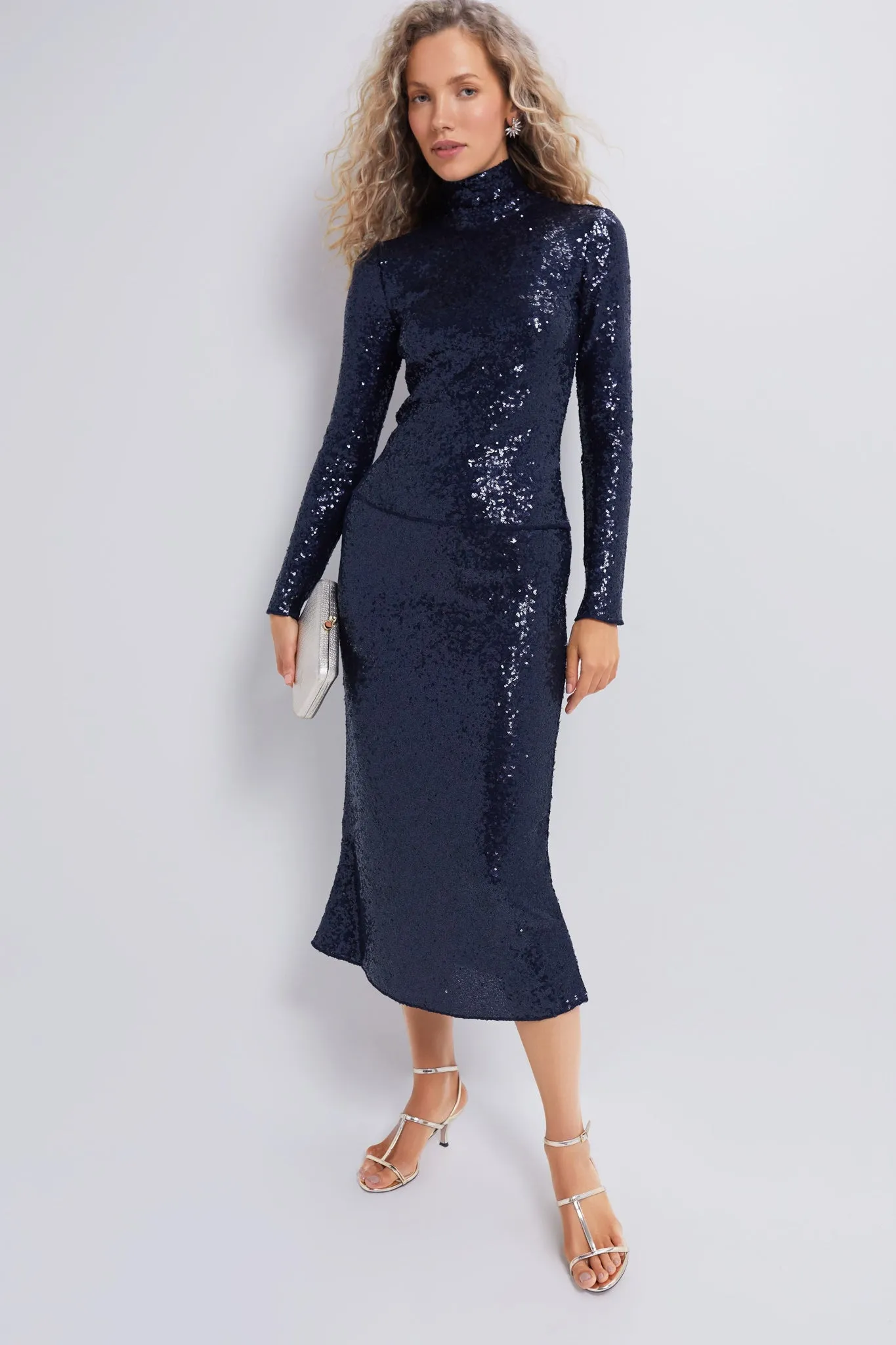 Deep Navy Sequin Turtleneck