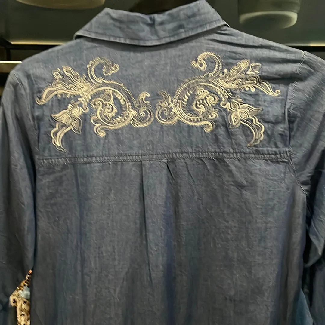 Denim Embroidered Tunic