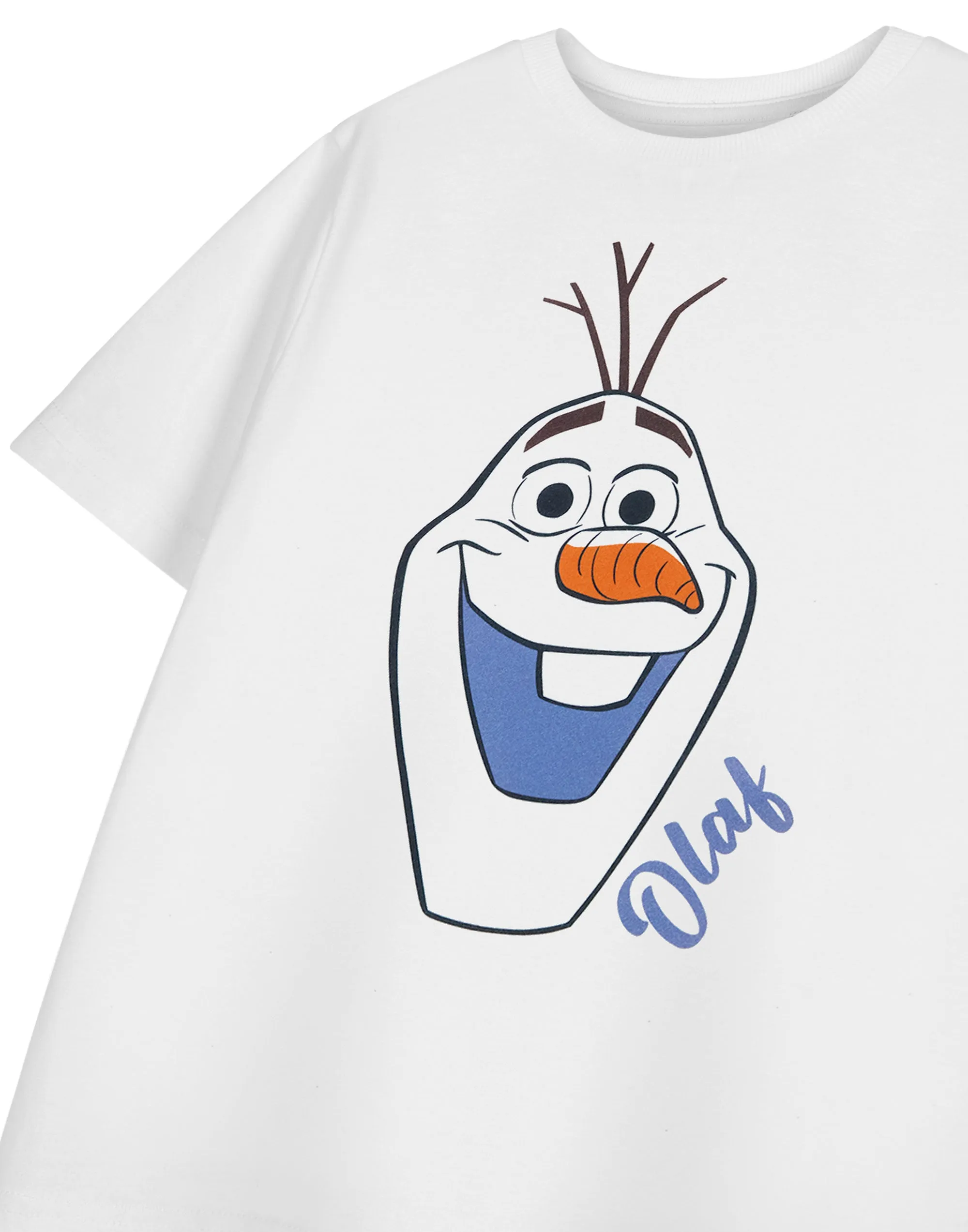 Disney Olaf Girls White Short Sleeved T-Shirt