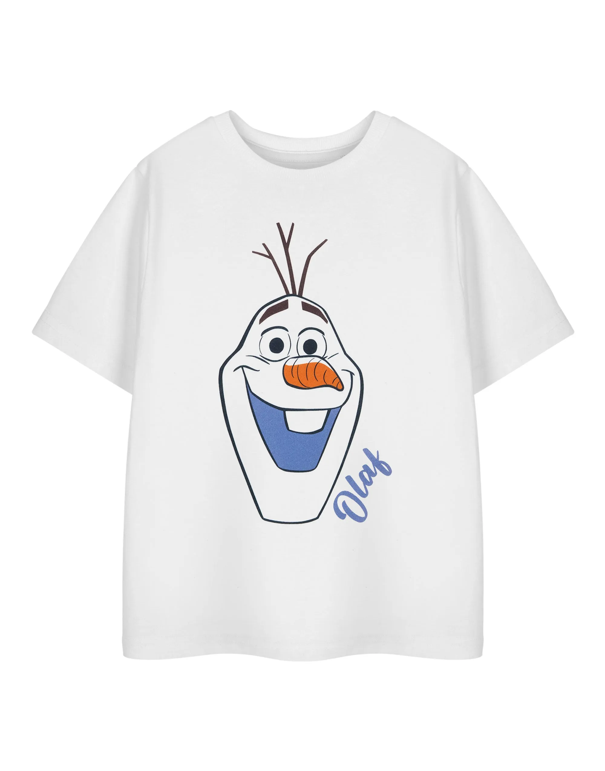 Disney Olaf Girls White Short Sleeved T-Shirt