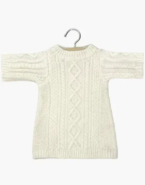 Doll Clothing: Gaby dress in ecru cable knit