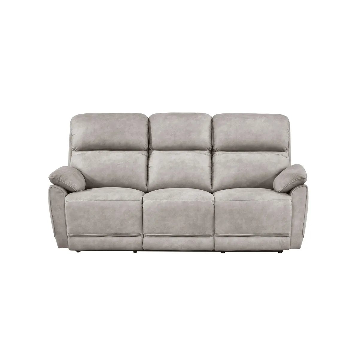 Double Reclining Sofa with Taupe Microfiber Upholstery