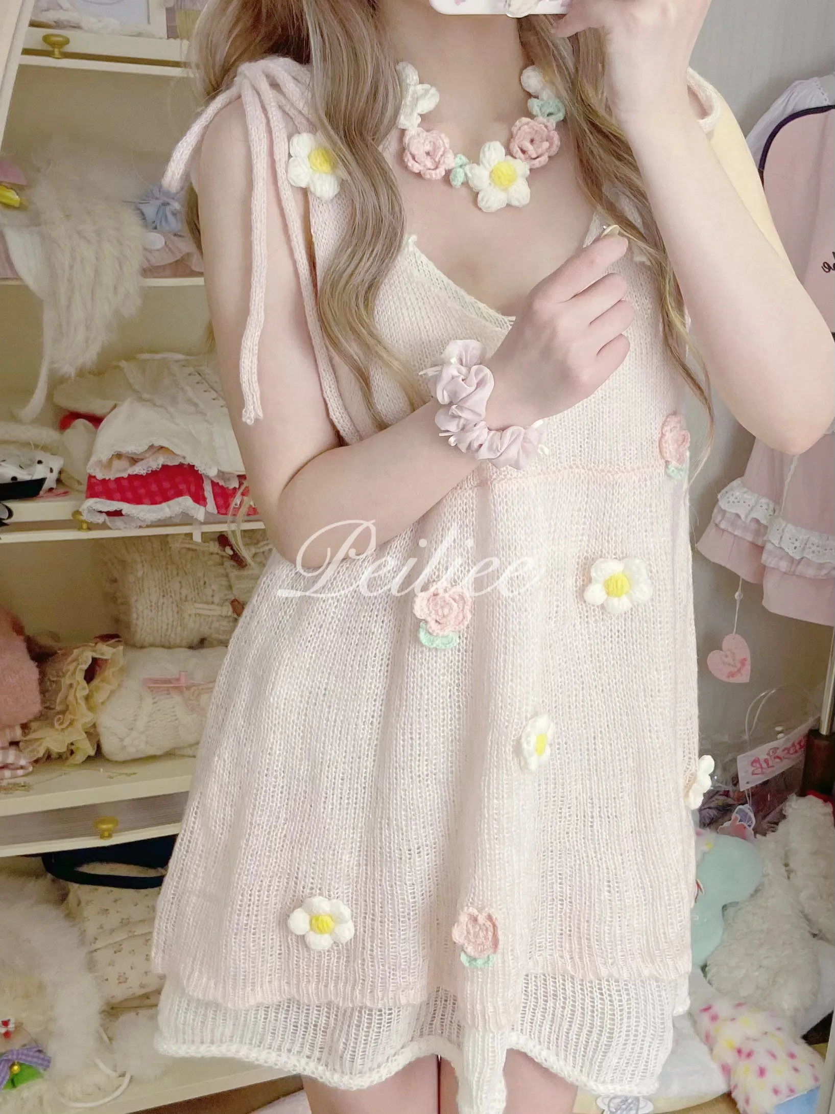 Forest Nymph Floral knitted mini dress