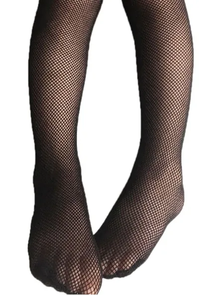 Girls Black Fishnet Tights