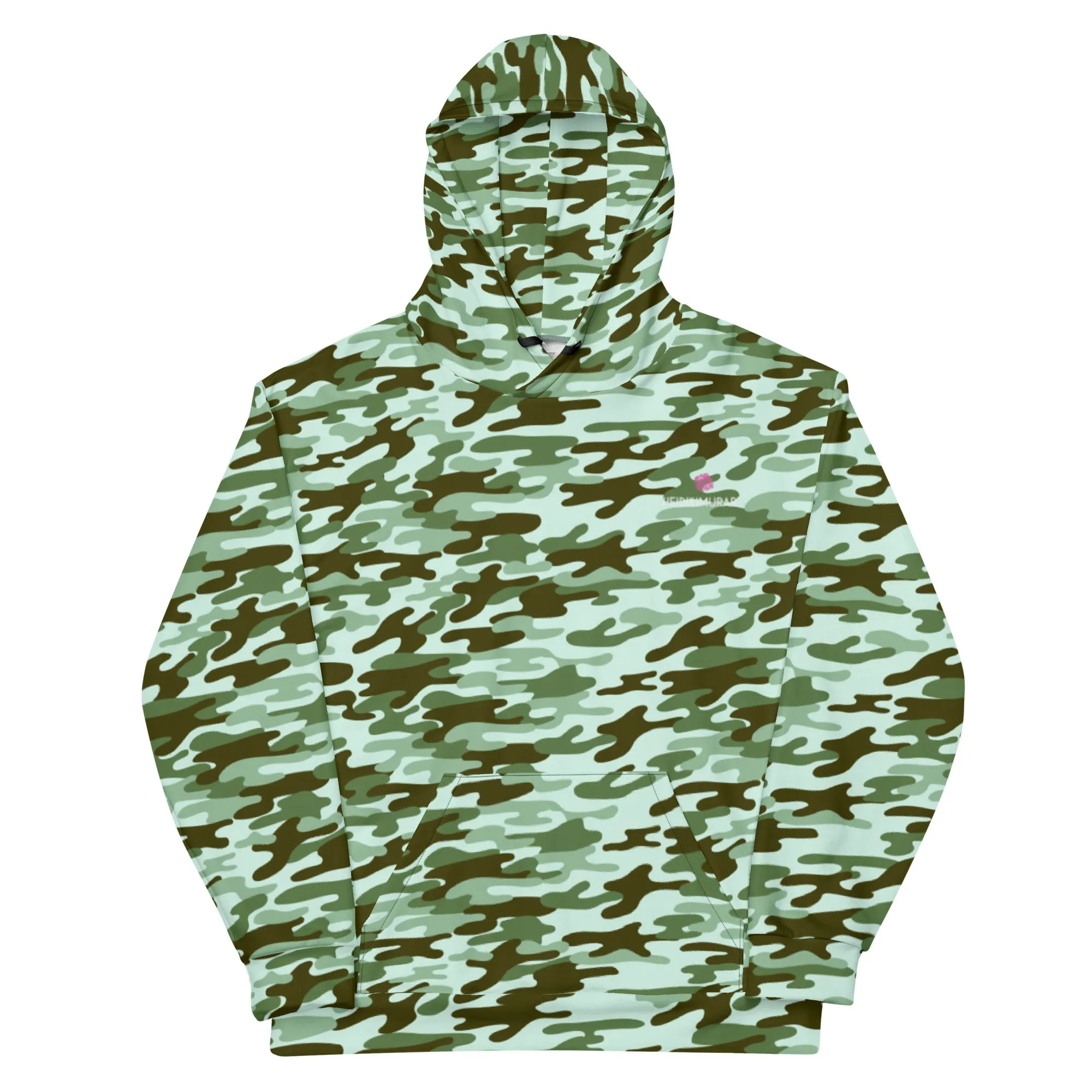 Green Camo Printed Unisex Hoodie, Camouflaged Army Military Print Best Men's or Women's Hoodies - Made in USA/EU/MX