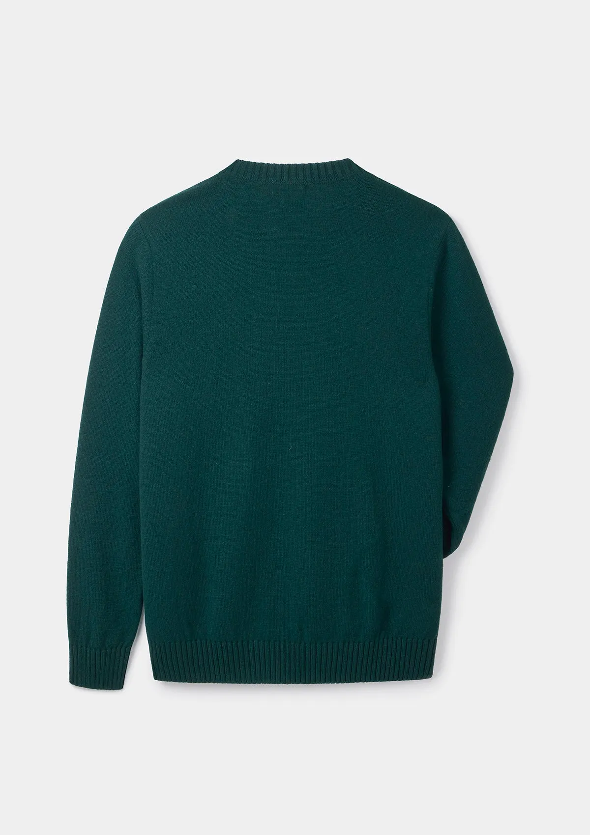 Green Lambswool Crew Neck Jumper