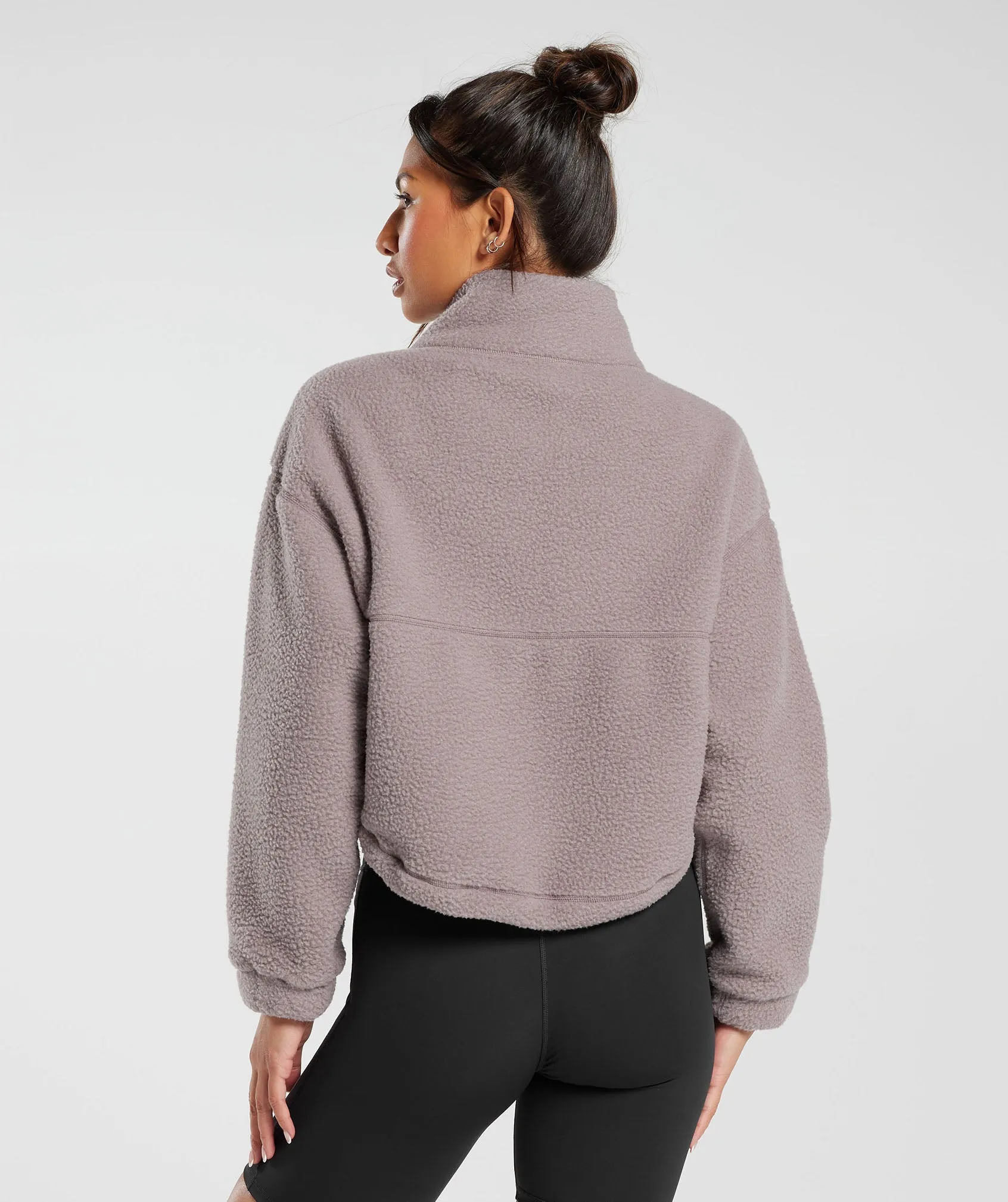 Gymshark Elevate Fleece Midi Jacket - Washed Mauve