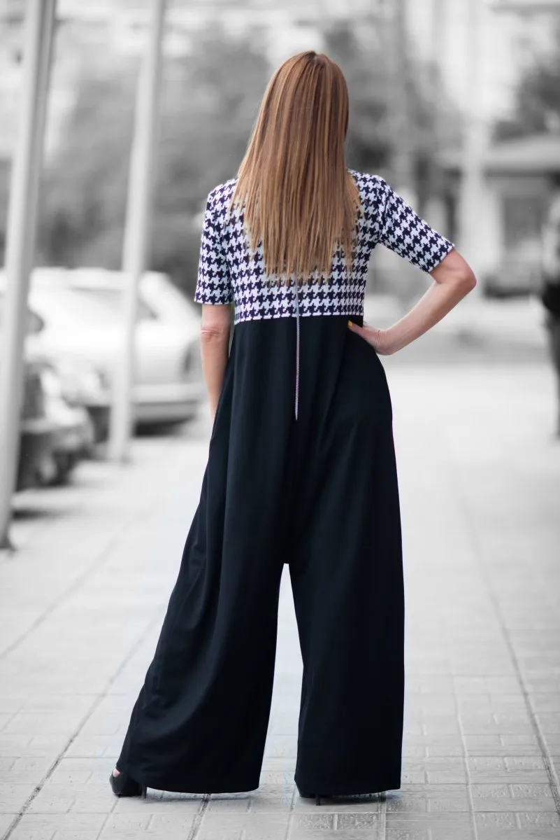 Houndstooth Cotton Jumpsuit VIKI