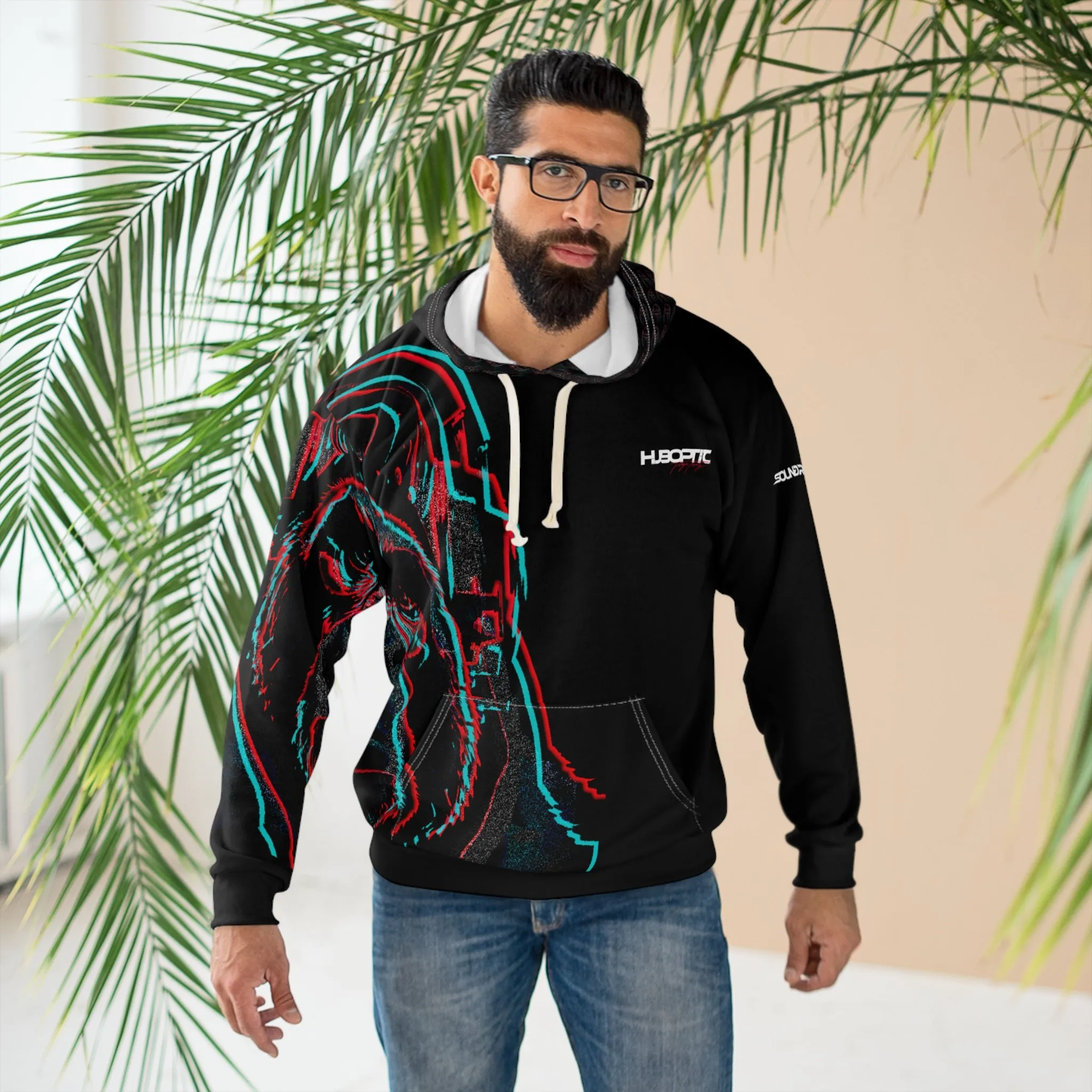 HUBOPTIC® Original Sound Reactive Gorilla Hoodie DJ Pullover Streetwear V27000