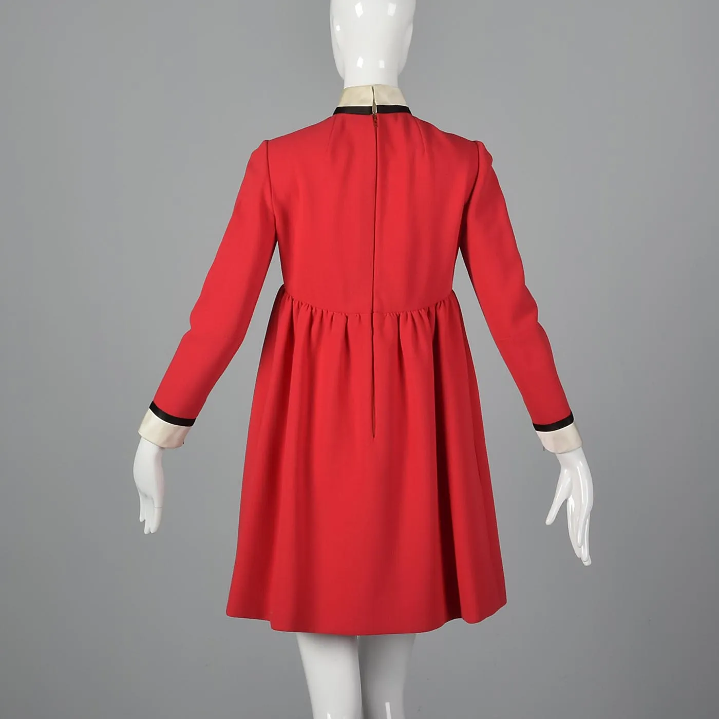 Iconic 1960s Geoffrey Beene Red Babydoll Tuxedo Mini Dress