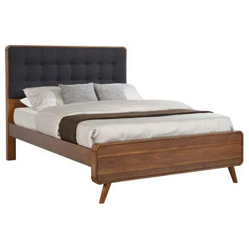 Intrigue Tufted Bed Dark Walnut