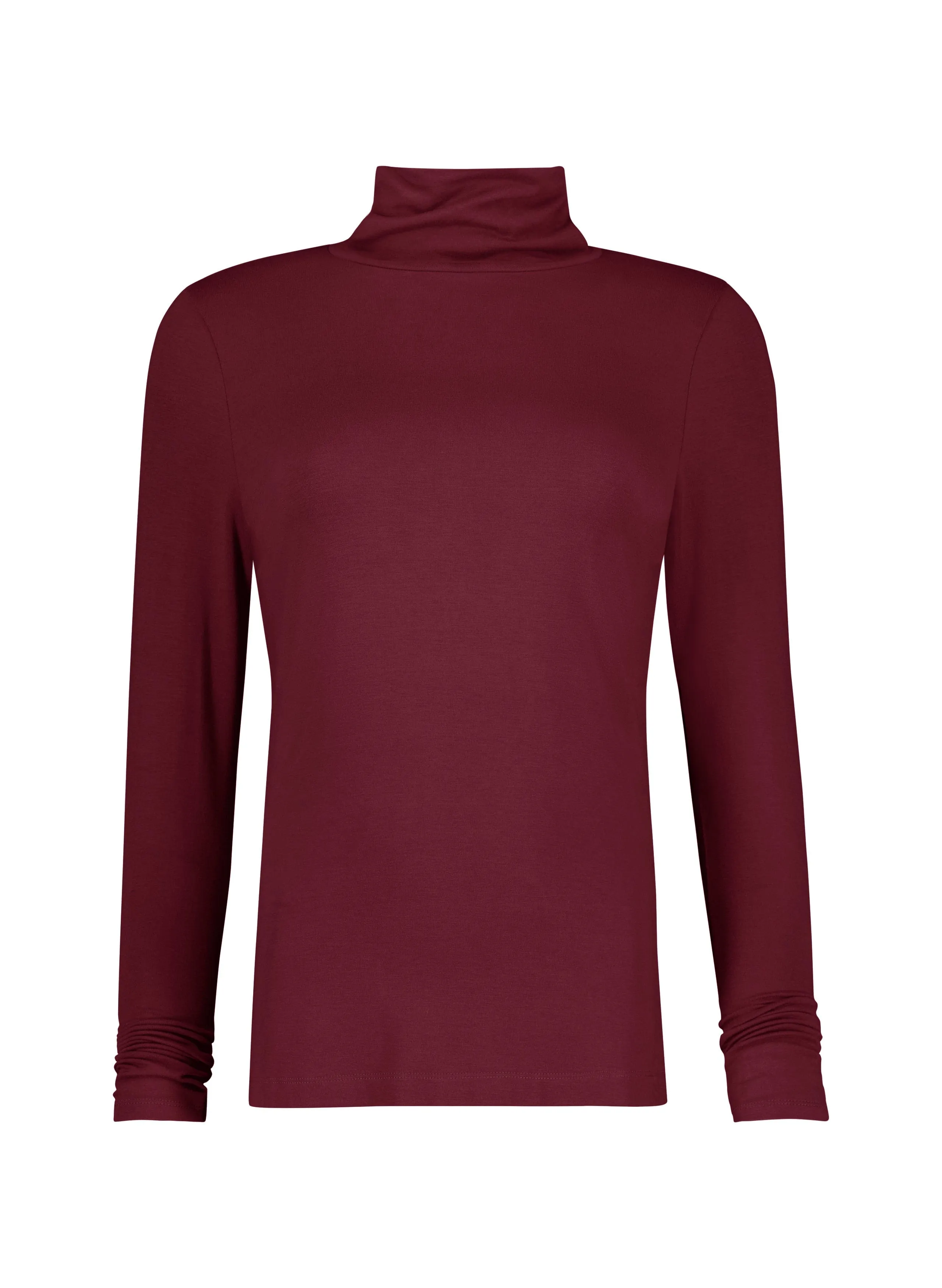 Julie Lenzing™ EcoVero™  Turtleneck Top | Burgundy