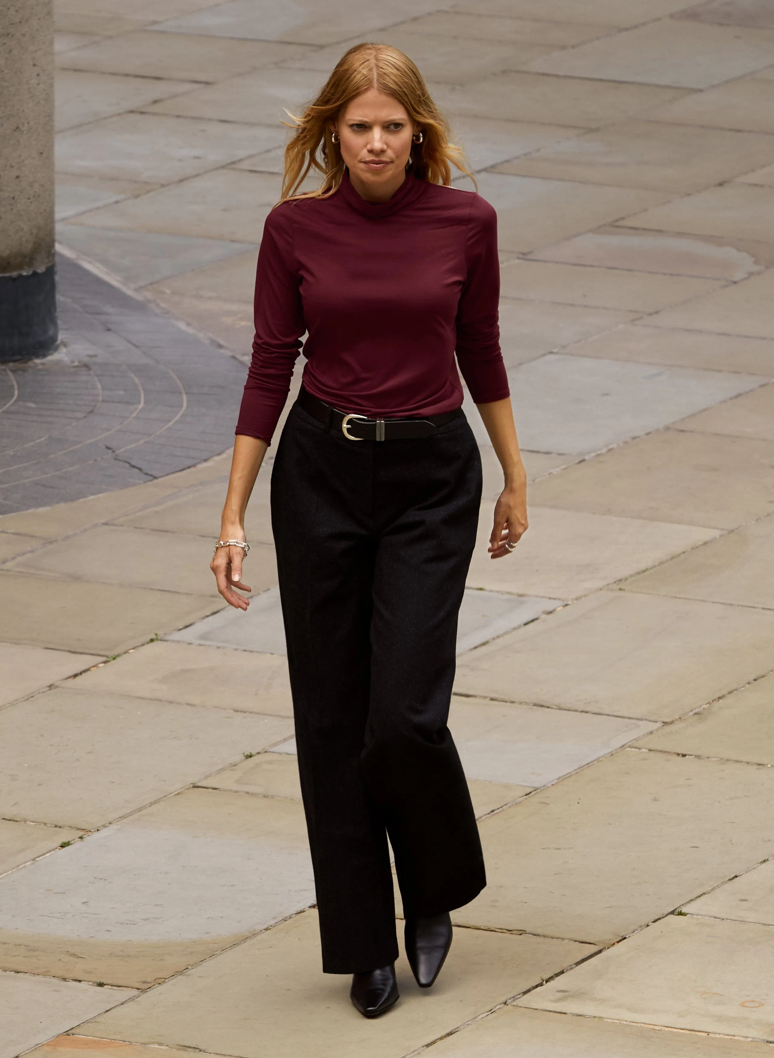 Julie Lenzing™ EcoVero™  Turtleneck Top | Burgundy