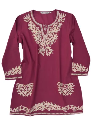 KUMI Embroidered Pure Cotton Tunic, Top, Kurti