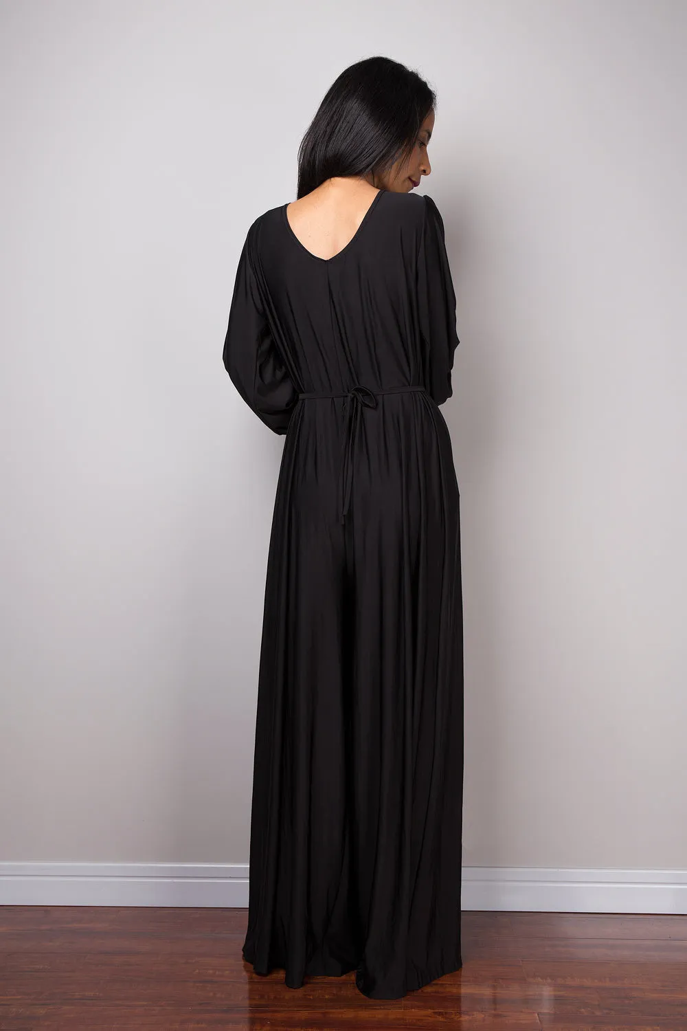 Long sleeved black jumpsuit