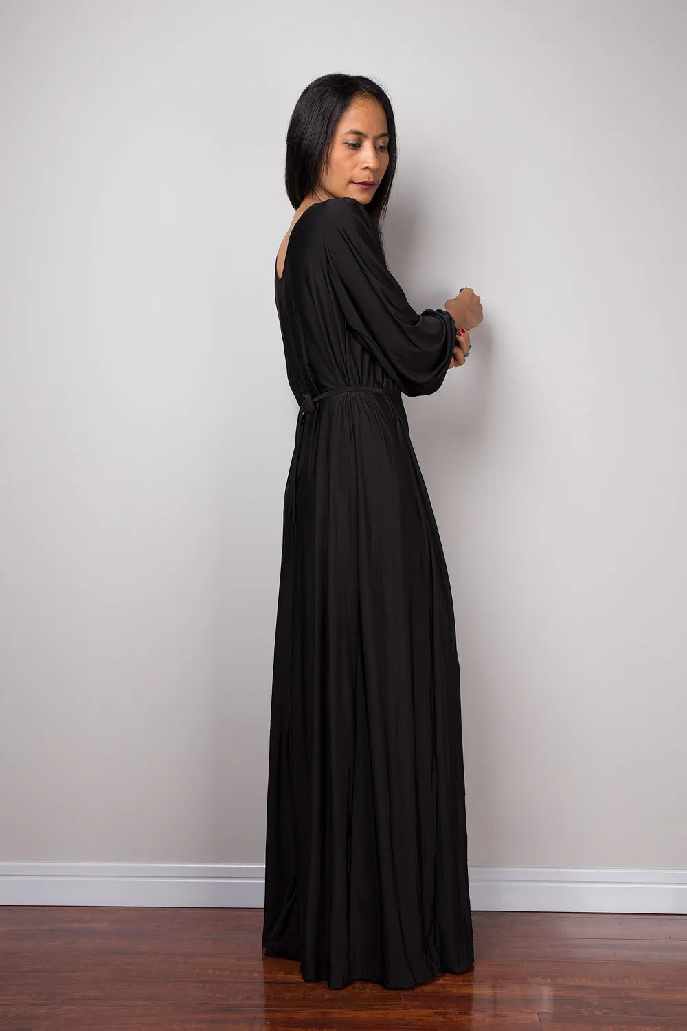 Long sleeved black jumpsuit