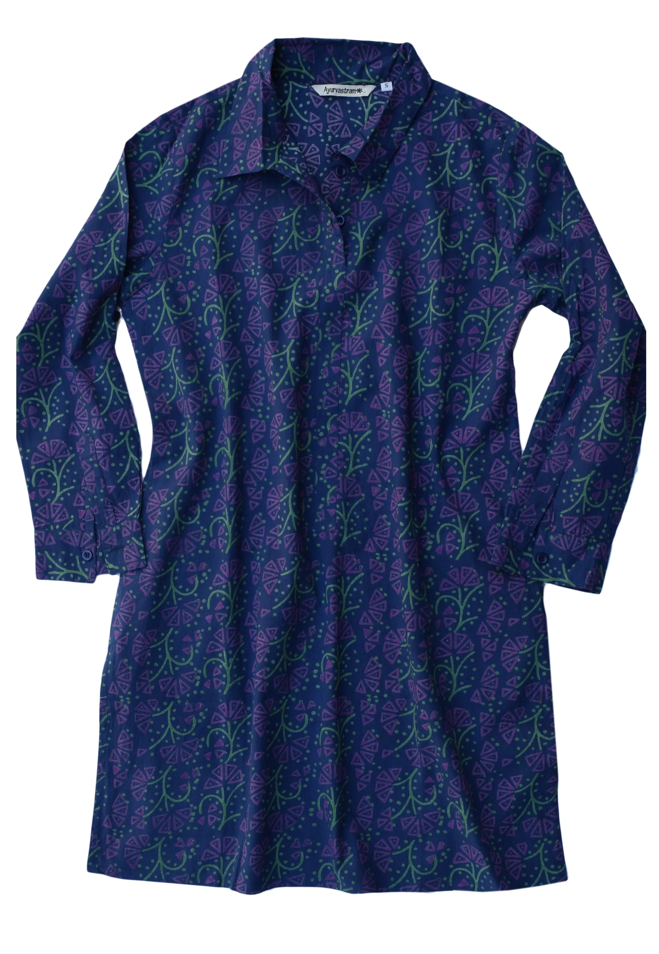 Madhuri Block Print Style Pure Cotton Shirt Tunic