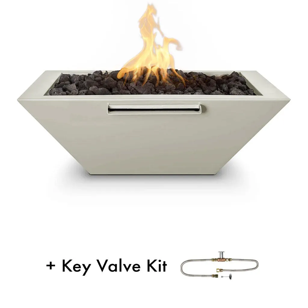 Maya 24" Fire and Water Bowl, Powder Coated Metal - Pool Feature