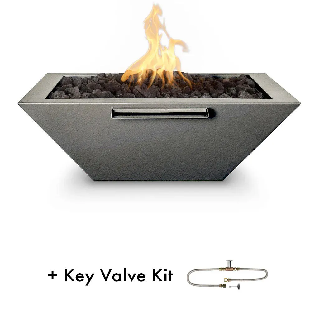 Maya 24" Fire and Water Bowl, Powder Coated Metal - Pool Feature