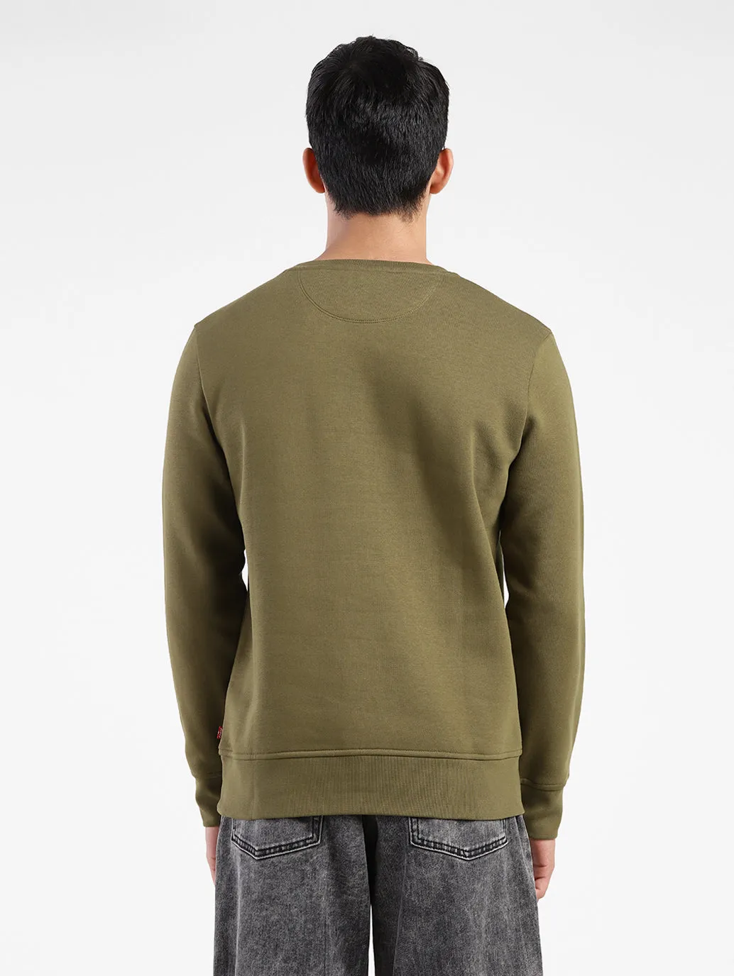 Men's Brand Logo Crew Neck Sweatshirt Green