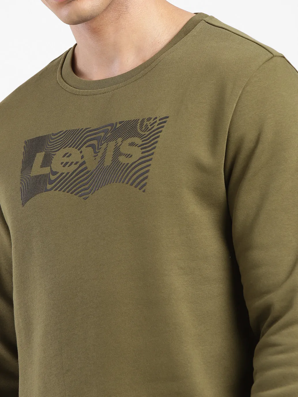 Men's Brand Logo Crew Neck Sweatshirt Green