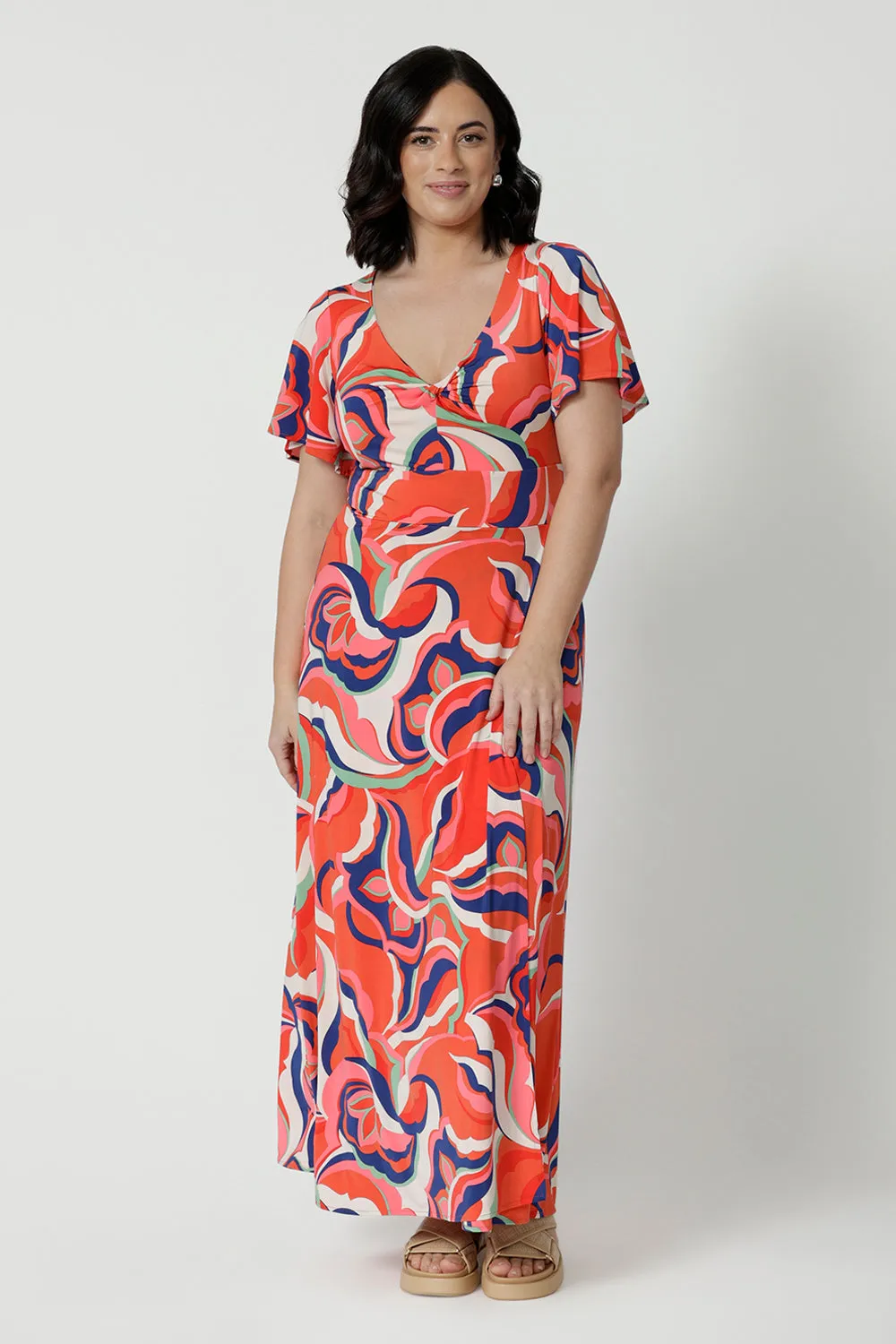 Mica Maxi Dress in Red Lotus