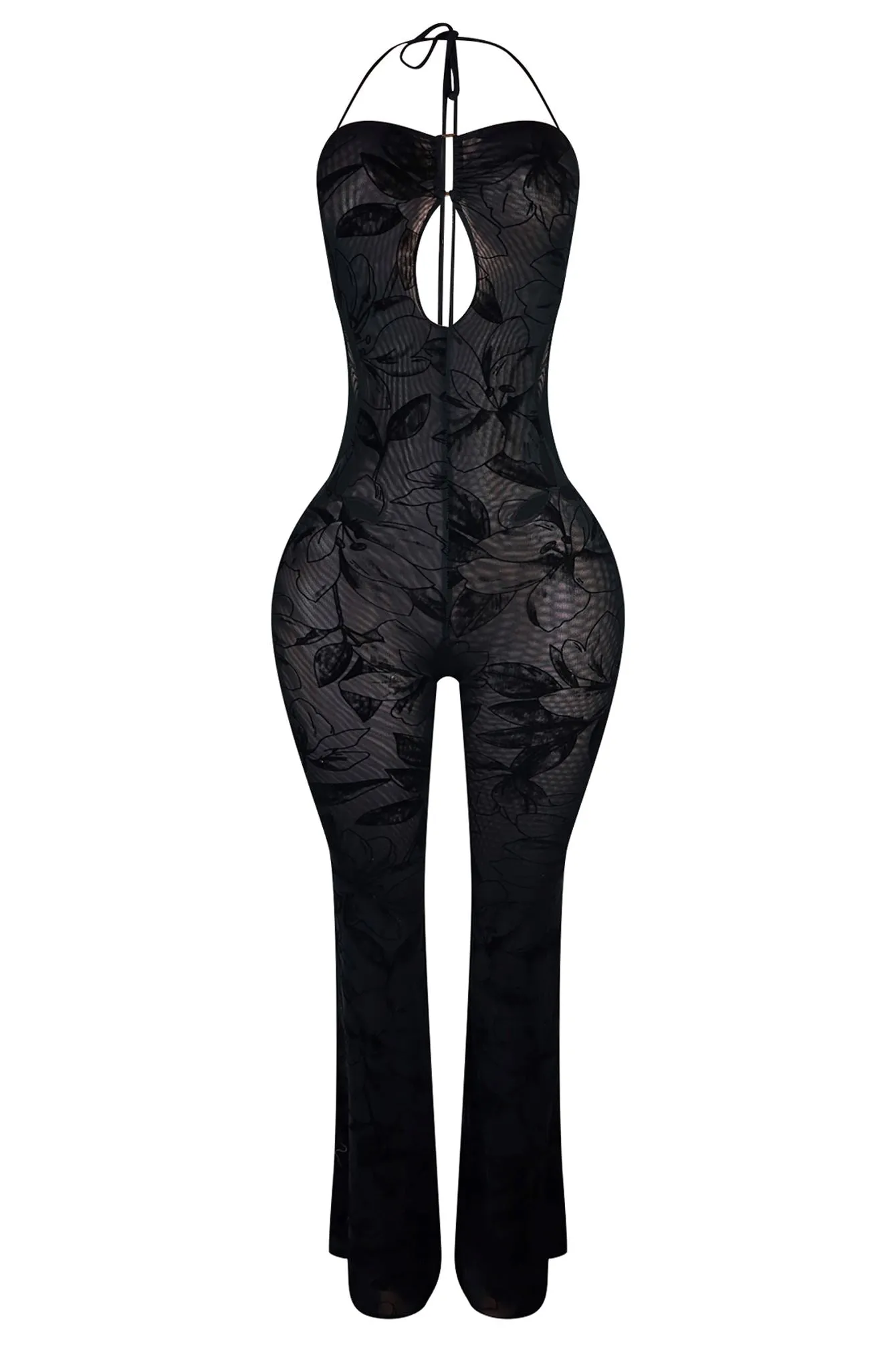 Moving Different Mesh Print Jumpsuit