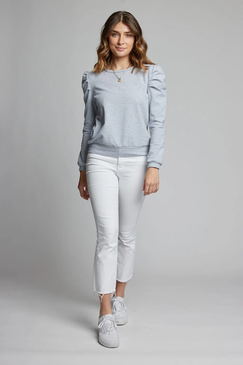 New! Puff Sleeve Sweatshirt Elevated Style