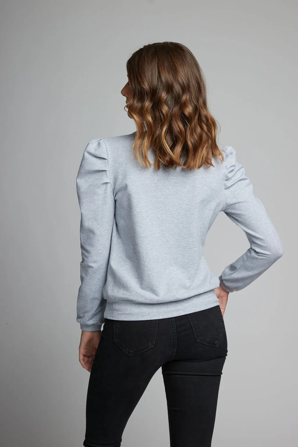 New! Puff Sleeve Sweatshirt Elevated Style