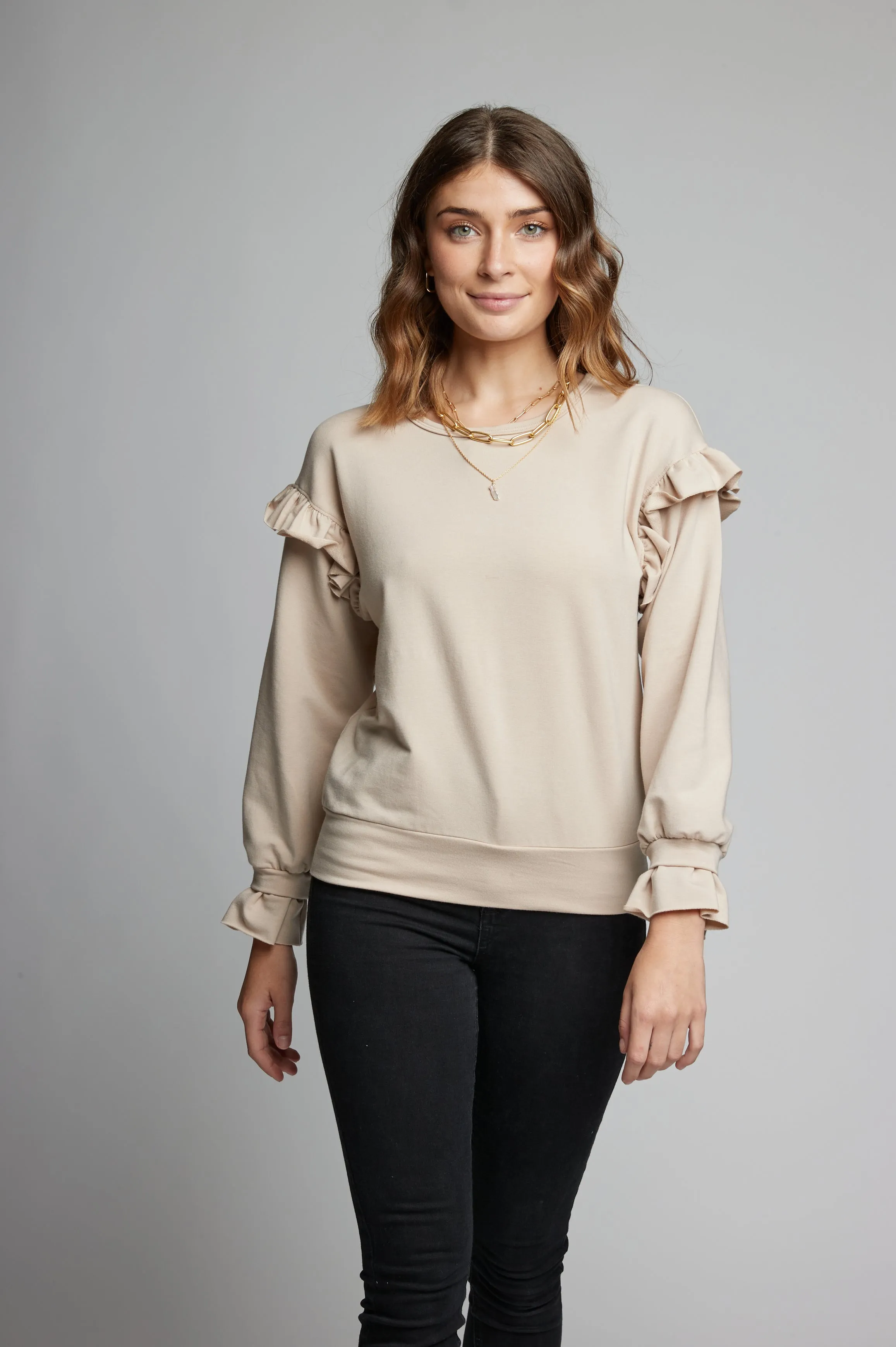 New! Puff Sleeve Sweatshirt Elevated Style