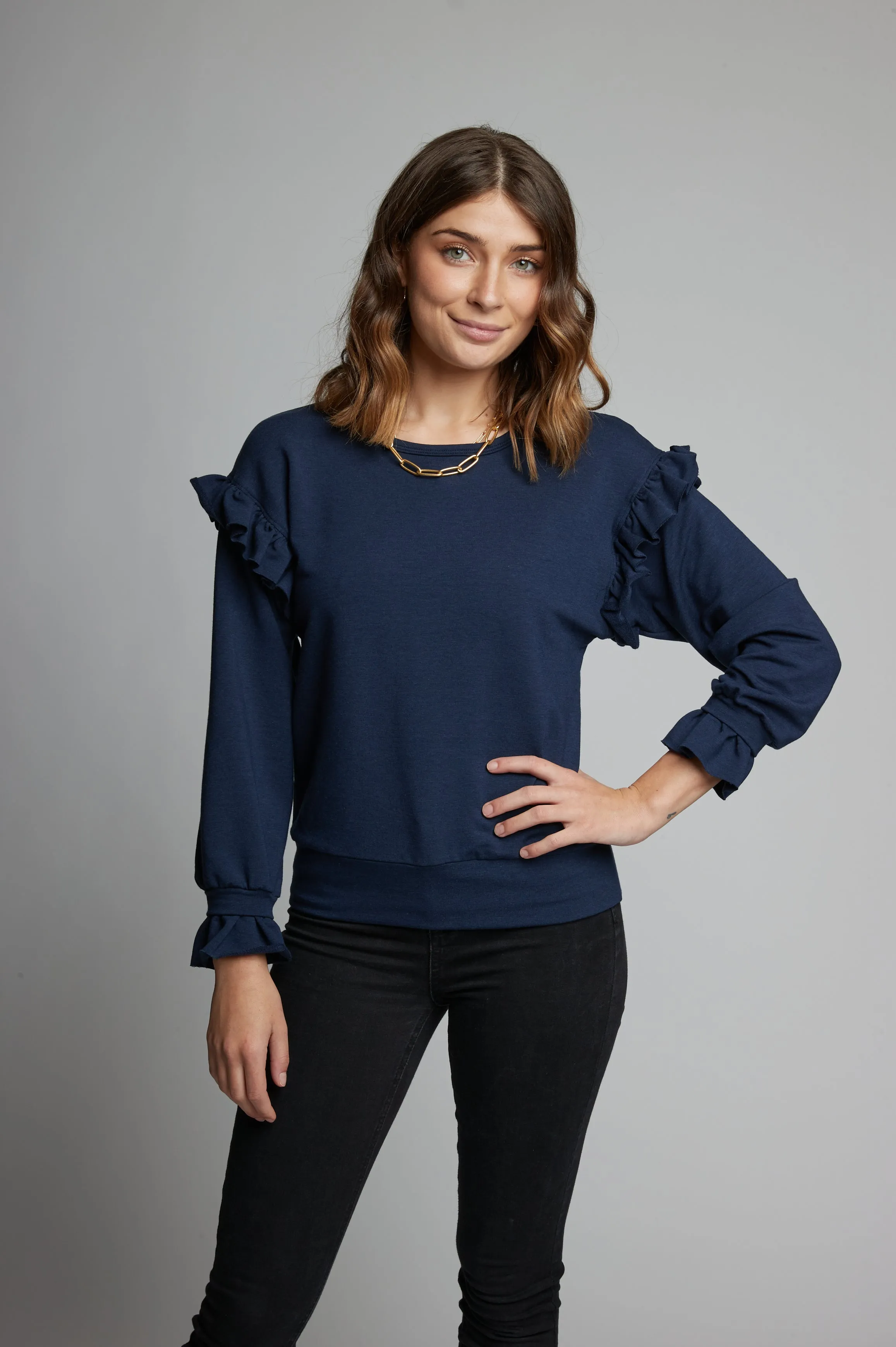 New! Puff Sleeve Sweatshirt Elevated Style