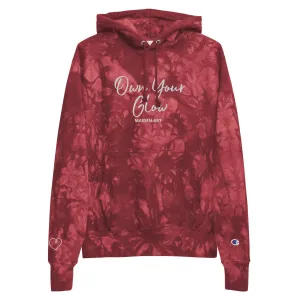 Own Your Glow Unisex Champion tie-dye hoodie with Embroidery | Champion hoodie