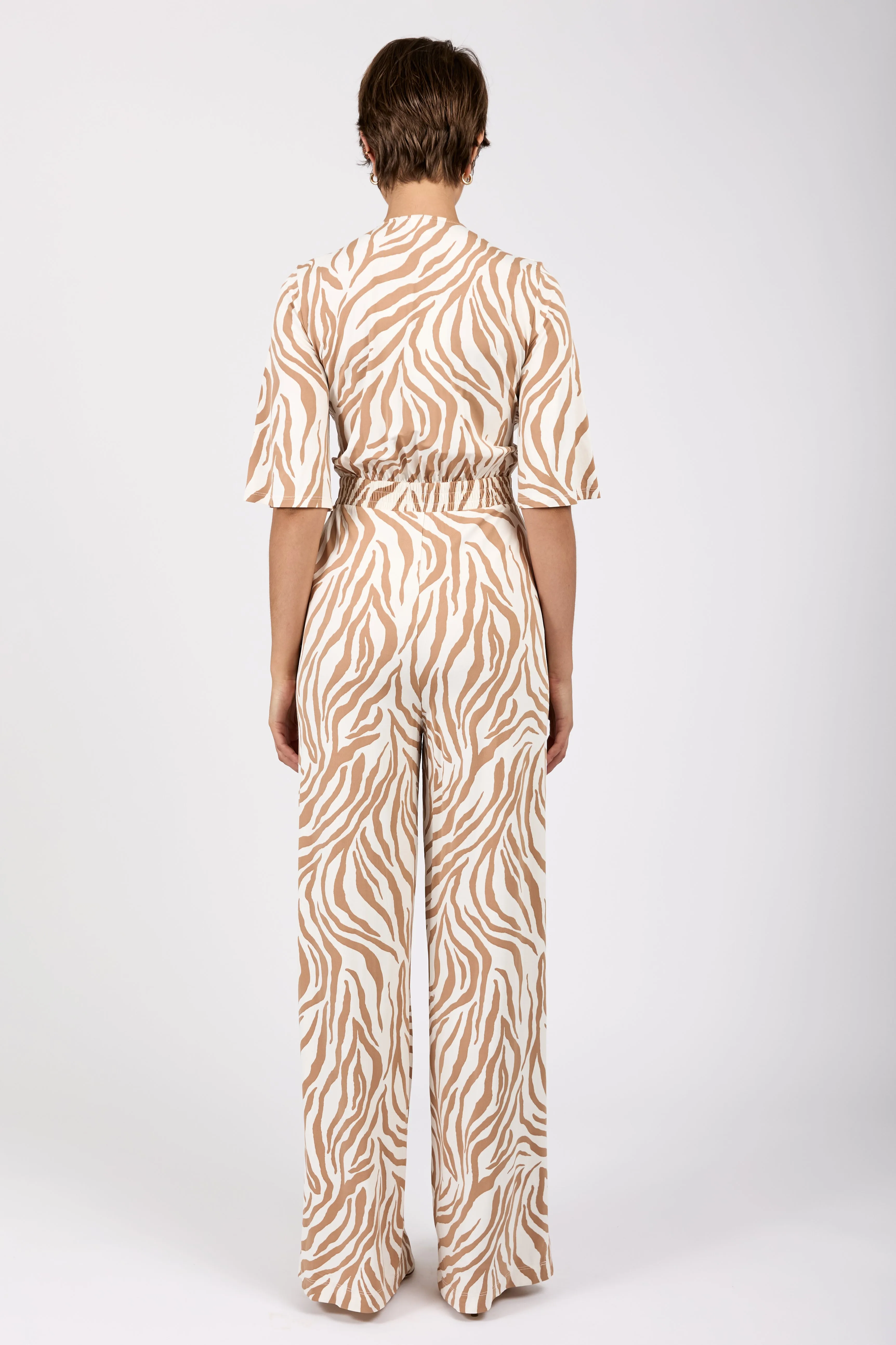 Papiri Jumpsuit Overall in Beige Zebra