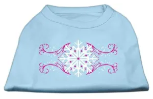 Pink Snowflake Swirls Screenprint Shirts Baby Blue S (10)